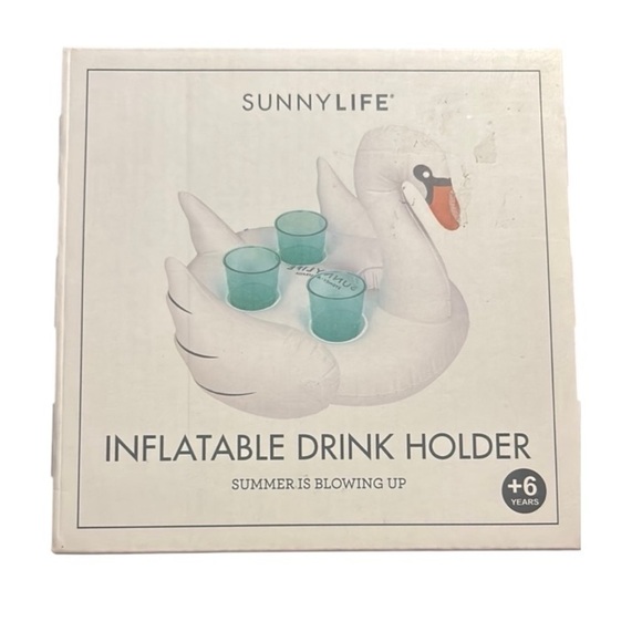 Sunnylife Other - Sunnylife White Swan inflatable drink hold 3-cups